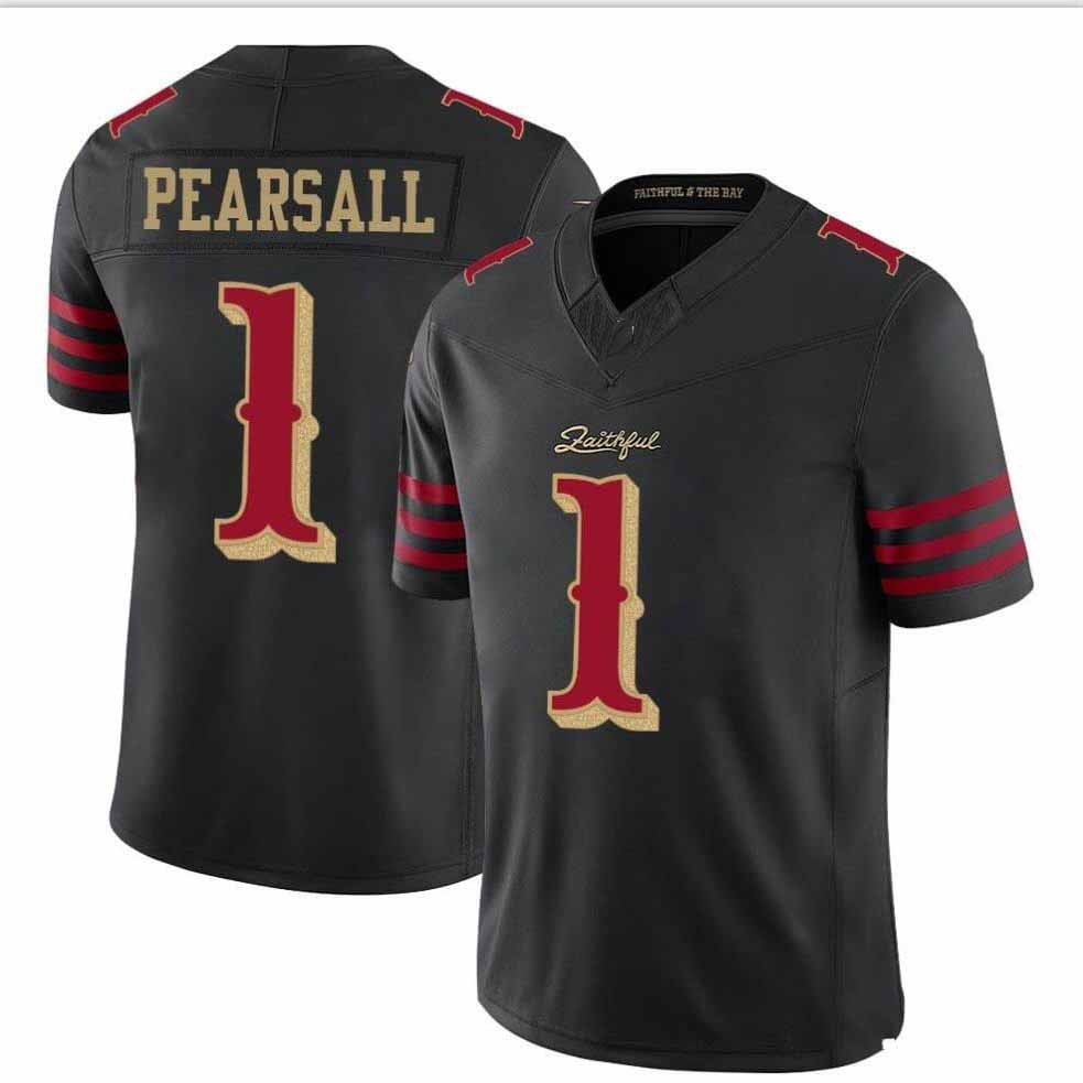 SF.49ers #1 Ricky Pearsall 2025 Rivalries Collection Limited Jersey-CustomName - Black Stitched American Football Jersey-CustomName