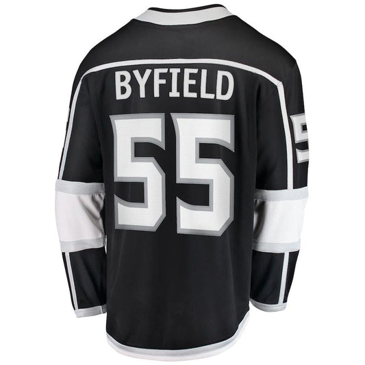 LA.Kings #55 Quinton Byfield Fanatics Branded Home Team Breakaway Player Jersey Black Stitched American Hockey Jersey UNEC