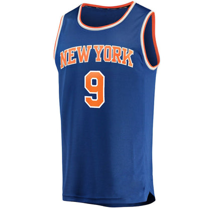 NY.Knicks #9 RJ Barrett Fanatics Branded Replica Fast Break Jersey Blue - Icon Edition Stitched American Basketball Jersey UNEC