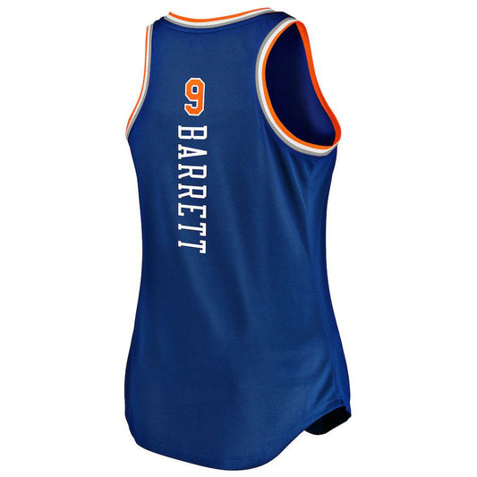 NY.Knicks #9 RJ Barrett Fanatics Branded Women's 2019-20 Fast Break Team Tank Jersey Blue  Icon Edition Stitched American Basketball Jersey UNEC