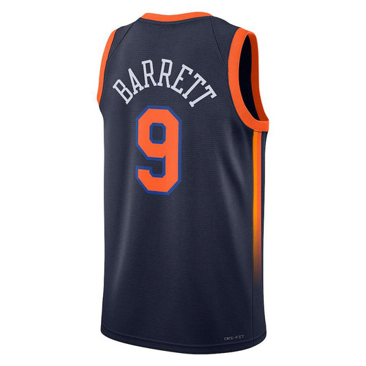 NY.Knicks #9 RJ Barrett Jordan Brand 2022-23 Swingman Jersey Statement Edition Navy Stitched American Basketball Jersey UNEC