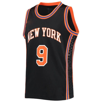 NY.Knicks #9 RJ Barrett  2021-22 Swingman Jersey City Edition Black Stitched American Basketball Jersey UNEC