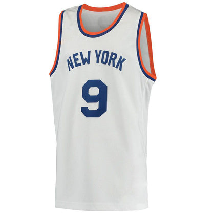 NY.Knicks #9 RJ Barrett   2021-22 Swingman Player Jersey Classic Edition White Stitched American Basketball Jersey UNEC