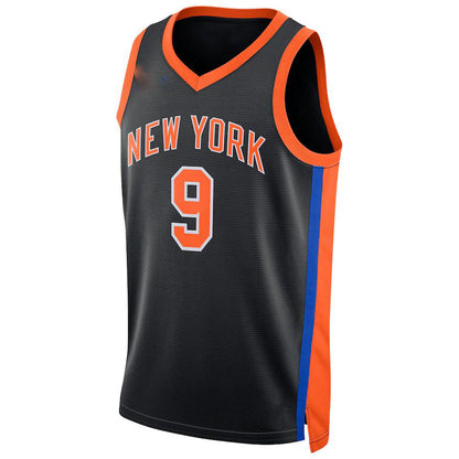NY.Knicks #9 RJ Barrett Unisex 2022-23 Swingman Jersey City Edition Black Stitched American Basketball Jersey UNEC