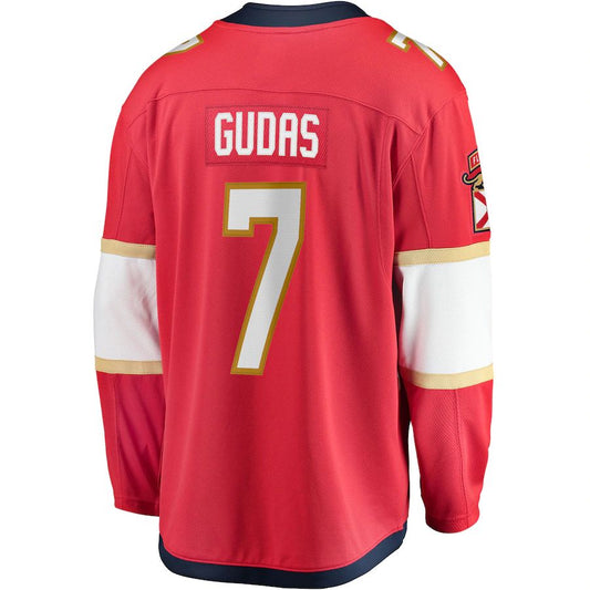 F.Panthers #7 Radko Gudas Fanatics Branded Home Breakaway Jersey Red Stitched American Hockey Jersey UNEC