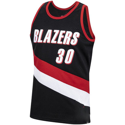 P.Trail Blazers #30 Rasheed Wallace Mitchell & Ness 1999-00 Hardwood Classics Swingman Jersey Icon Edition Black Stitched American Basketball Jersey UNEC