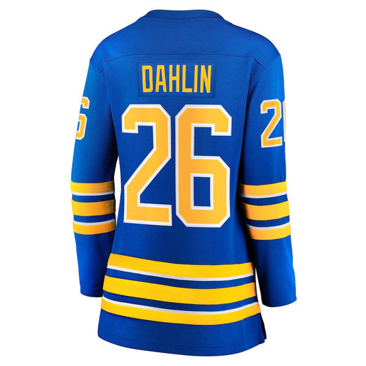 B.Sabres #26 Rasmus Dahlin Fanatics Branded Women's Home Breakaway Jersey Royal Stitched American Hockey Jersey UNEC