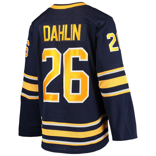 B.Sabres #26 Rasmus Dahlin 2020-21 Authentic Home Player Jersey Navy Stitched American Hockey Jersey UNEC