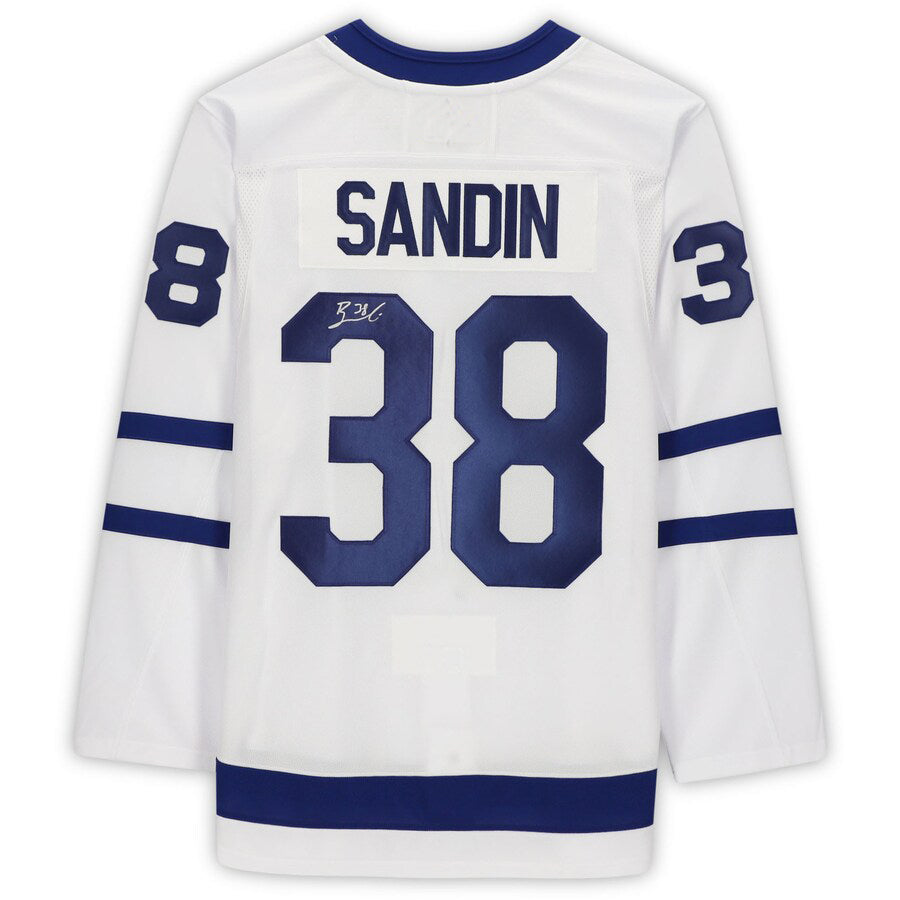 T.Maple Leafs #38 Rasmus Sandin Rasmus Sandin Fanatics Authentic Autographed White  Stitched American Hockey Jersey UNEC