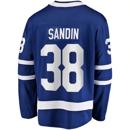T.Maple Leafs #38 Rasmus Sandin Fanatics Branded Replica Player Jersey Blue Stitched American Hockey Jersey UNEC