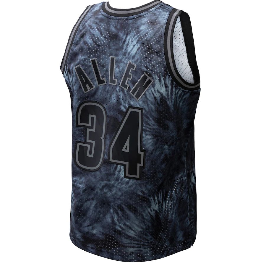 M.Bucks #34 Ray Allen Mitchell & Ness Unisex Hardwood Classics 1996-97 Tie-Dye Swingman Jersey Black Stitched American Basketball Jersey UNEC
