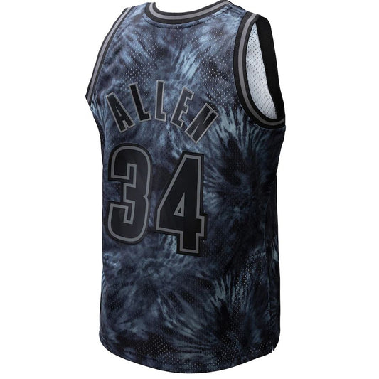 M.Bucks #34 Ray Allen Mitchell & Ness Unisex Hardwood Classics 1996-97 Tie-Dye Swingman Jersey Black Stitched American Basketball Jersey UNEC