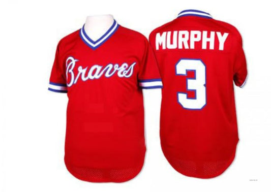 Atlanta Braves #3 Dale Murphy Red 1980 Throwback Jersey Stitches Baseball Jerseys