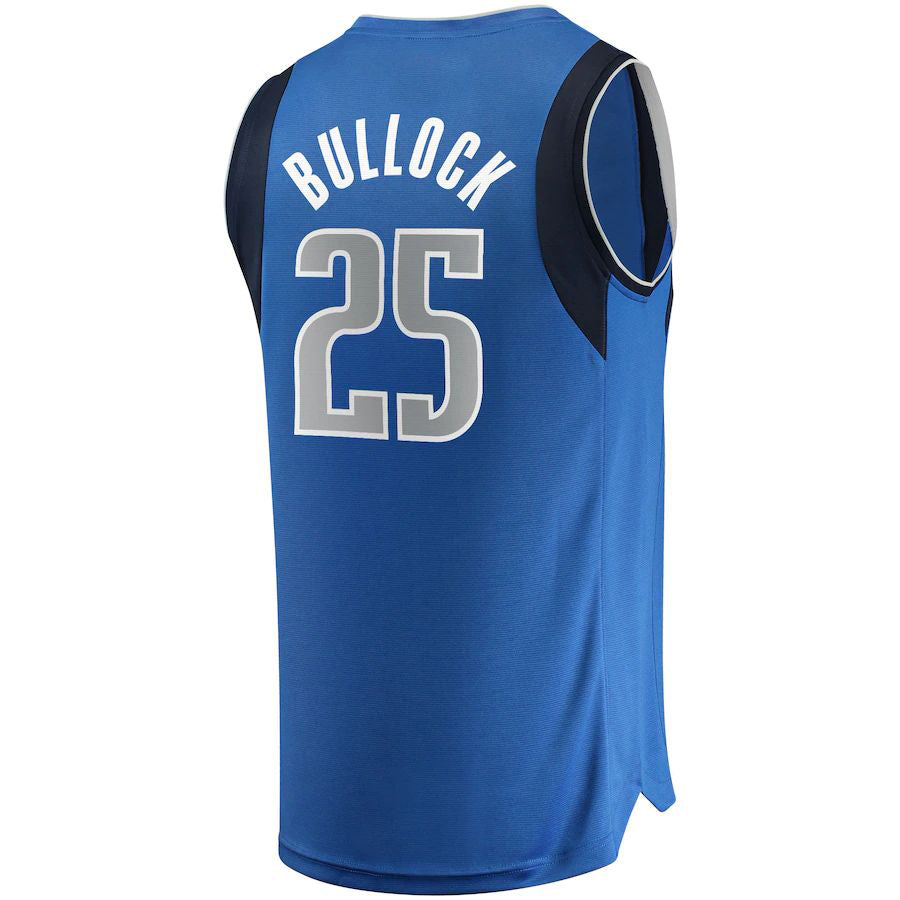 D.Mavericks #25 Reggie Bullock Fanatics Branded 2021-22 Fast Break Replica Jersey Icon Edition Blue Stitched American Basketball Jersey UNEC