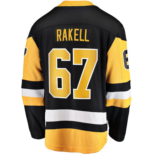P.Penguins #67 Rickard Rakell Fanatics Branded Home Breakaway Player Jersey Black Stitched American Hockey Jersey UNEC