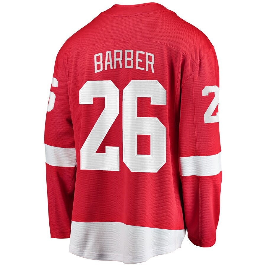 D.Red Wings #26 Riley Barber Fanatics Branded Home Breakaway Player Jersey Red Stitched American Hockey Jersey UNEC