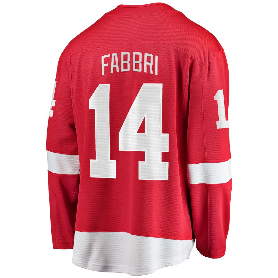 D.Red Wings #14 Robby Fabbri Fanatics Branded Home Breakaway Player Jersey Red Stitched American Hockey Jersey UNEC