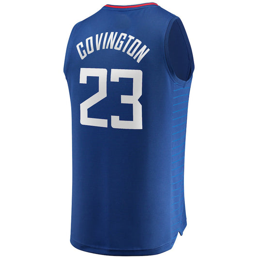 LA.Clippers #23 Robert Covington Fanatics Branded 2021-22 Fast Break Replica Jersey Icon Edition Royal Stitched American Basketball Jersey UNEC