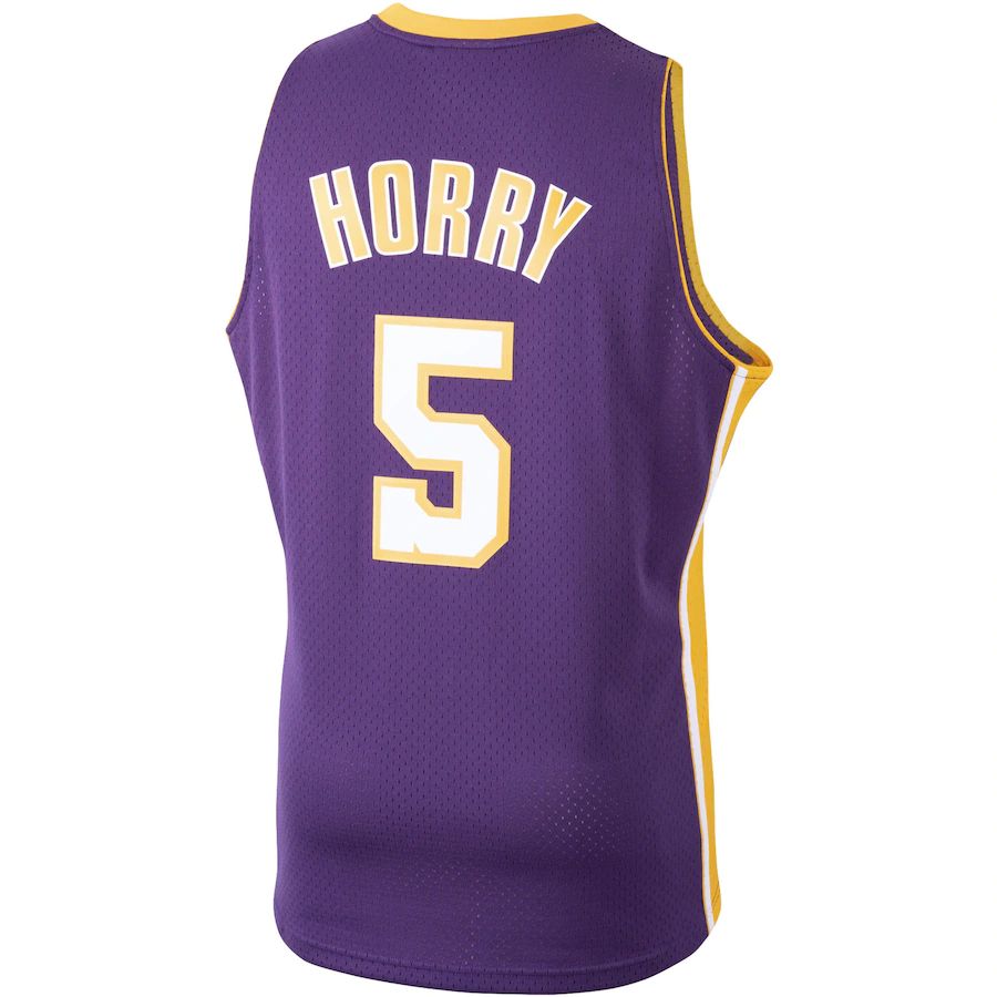 LA.Lakers #5 Robert Horry Mitchell & Ness 1999-2000 Hardwood Classics Swingman Player Jersey Purple Stitched American Basketball Jersey UNEC