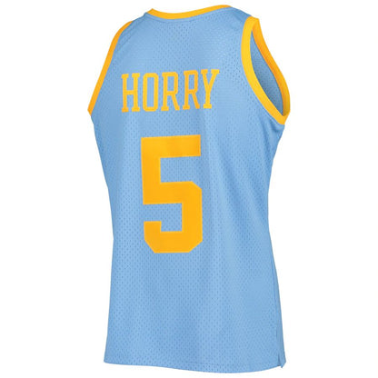 LA.Lakers #5 Robert Horry Mitchell & Ness 2001-02 Hardwood Classics Swingman Jersey Powder Blue Stitched American Basketball Jersey UNEC
