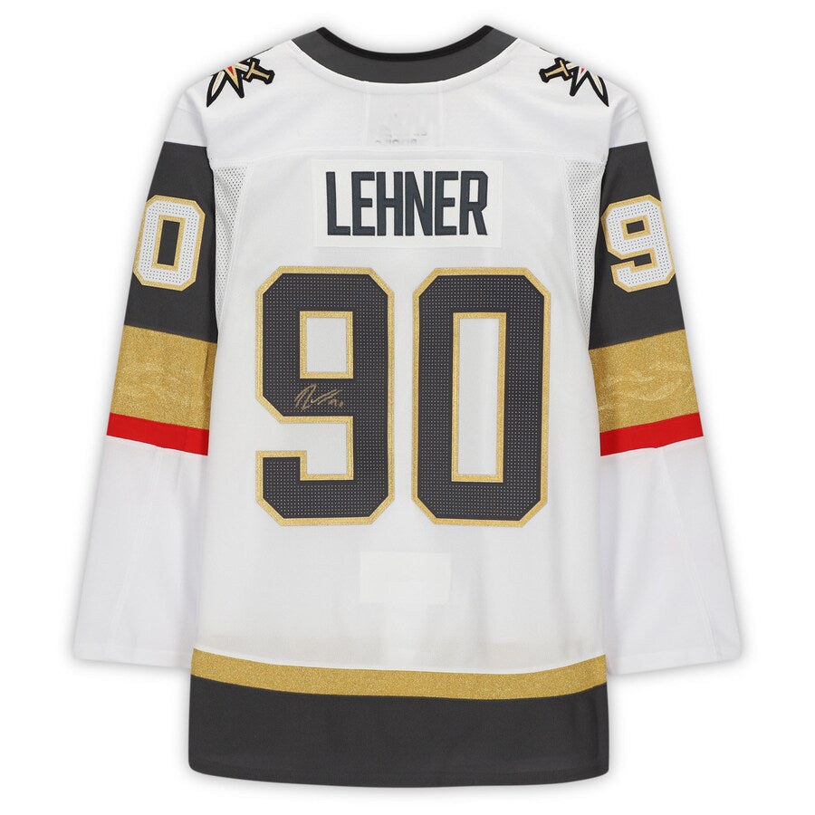 V.Golden Knights #90 Robin Lehner Fanatics Authentic Autographed White Authentic Jersey Hockey Jersey UNEC