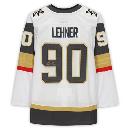 V.Golden Knights #90 Robin Lehner Fanatics Authentic Autographed White Authentic Jersey Hockey Jersey UNEC