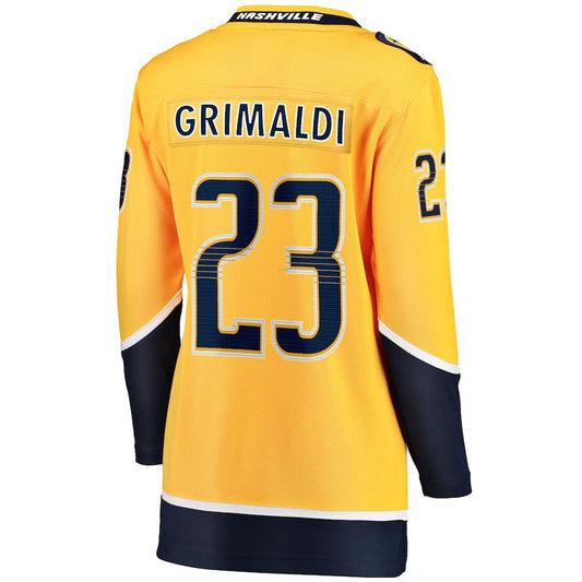 N.Predators #23 Rocco Grimaldi Fanatics Branded Home Breakaway Player Jersey Gold Stitched American Hockey Jersey UNEC