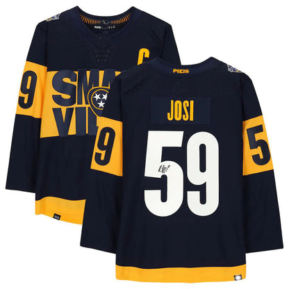 N.Predators #59 Roman Josi Fanatics Authentic Autographed 2022 Stadium Series Jersey Navy Stitched American Hockey Jersey UNEC