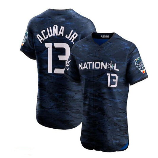 #13 Ronald Acu?a Jr. National League 2023 All-Star Game Vapor Premier Elite Player Jersey - Royal Baseball Jerseys