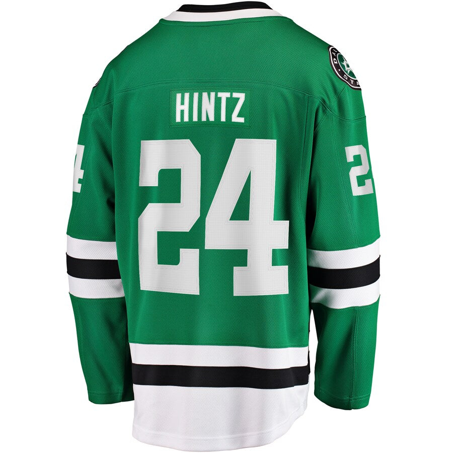 D.Stars #24 Roope Hintz Fanatics Branded Home Breakaway Player Jersey  Kelly Green Stitched American Hockey Jersey UNEC
