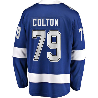 TB.Lightning #79 Ross Colton Fanatics Branded Home Breakaway Player Jersey Blue Stitched American Hockey Jersey UNEC