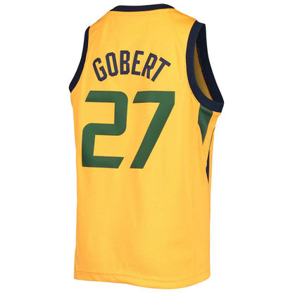 U.Jazz #27 Rudy Gobert Jordan Brand  2020-21 Player Jersey Statement Edition Gold Stitched American Basketball Jersey UNEC