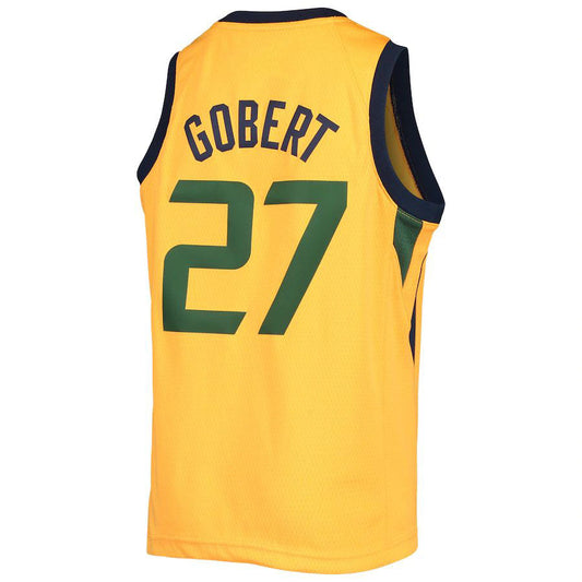 U.Jazz #27 Rudy Gobert Jordan Brand  2020-21 Player Jersey Statement Edition Gold Stitched American Basketball Jersey UNEC