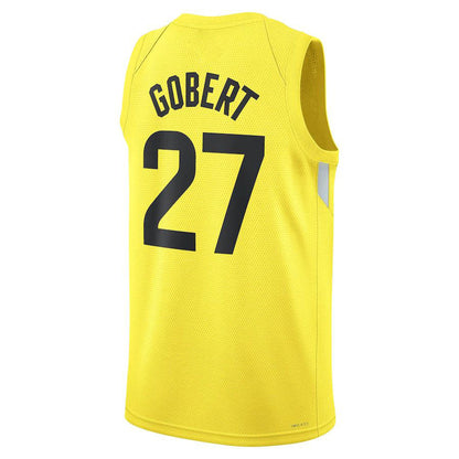 U.Jazz #27 Rudy Gobert Unisex 2022-23 Swingman Jersey Icon Edition Gold Stitched American Basketball Jersey UNEC