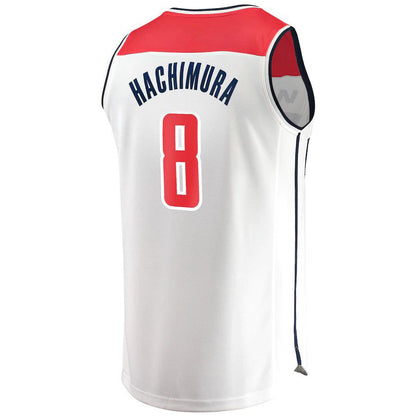 W.Wizards #8 Rui Hachimura Fanatics Branded  Fast Break Replica Player Jersey Association Edition White Stitched American Basketball Jersey UNEC