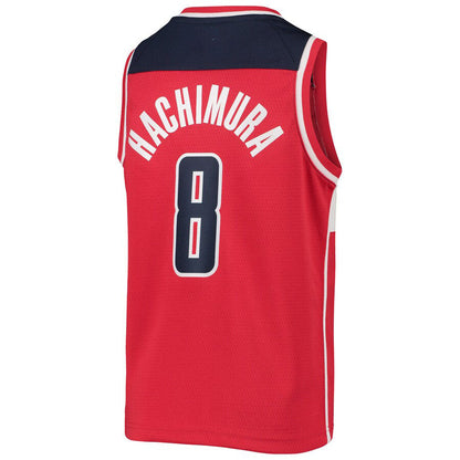 W.Wizards #8 Rui Hachimura Team Swingman Jersey Red Icon Edition Stitched American Basketball Jersey UNEC