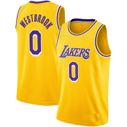 LA.Lakers #0 Russell Westbrook 2020-21 Swingman Player Jersey Gold Icon Edition Stitched American Basketball Jersey UNEC