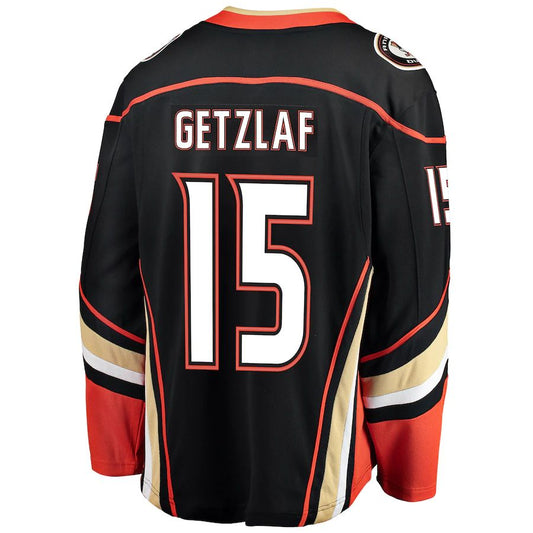 A.Ducks #15 Ryan Getzlaf Fanatics Branded Home Breakaway Player Jersey Black Stitched American Hockey Jersey UNEC