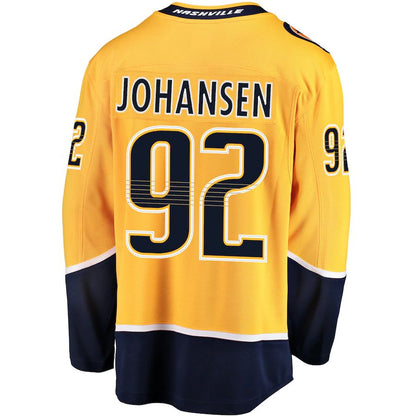 N.Predators #92 Ryan Johansen Fanatics Branded Breakaway Player Jersey Gold Stitched American Hockey Jersey UNEC