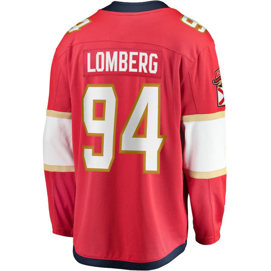 F.Panthers #94 Ryan Lomberg Fanatics Branded Home Breakaway Player Jersey Red Stitched American Hockey Jersey UNEC