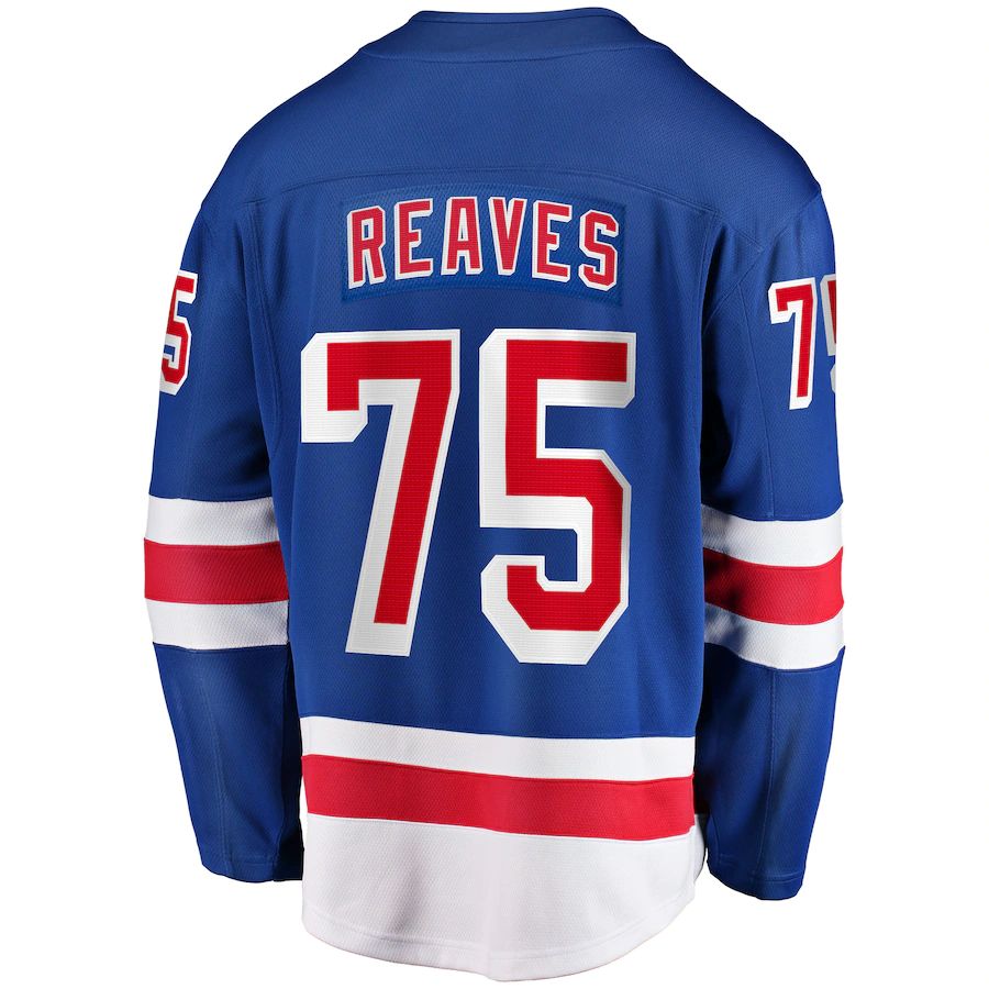 NY.Rangers #75 Ryan Reaves Fanatics Branded Home Breakaway Player Jersey Blue Stitched American Hockey Jersey UNEC