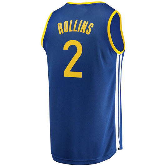 G.State Warriors #2 Ryan Rollins Fanatics Branded 2021-22 Fast Break Replica Jersey  Icon Edition Royal Stitched American Basketball Jersey UNEC