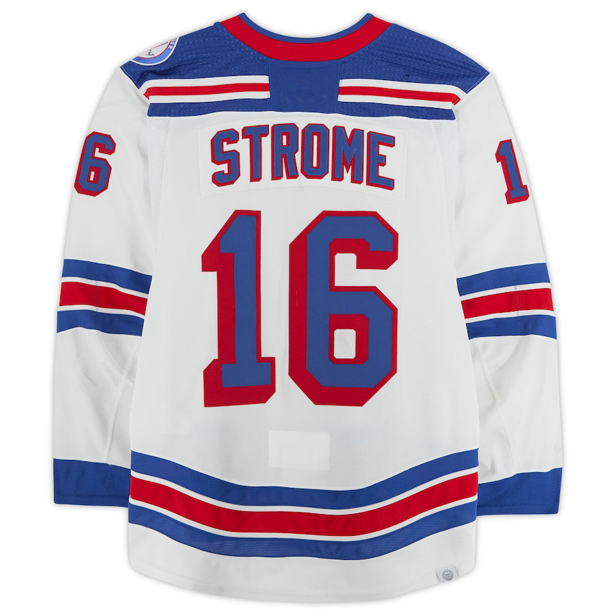 NY.Rangers #16 Ryan Strome Fanatics Authentic Game-Used White Set 3 Jersey from the 2021-22 Season Stitched American Hockey Jersey UNEC