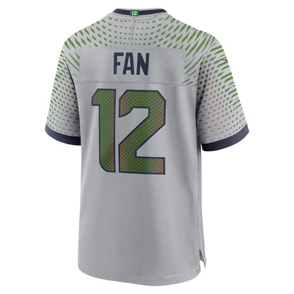 S.Seahawks #12s 2025 Rivalries Collection Game Jersey-CustomName - Wolf Gray Stitched American Football Jersey-CustomName