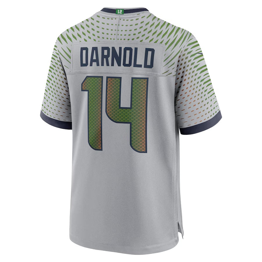 S.Seahawks #14 Sam Darnold 2025 Rivalries Collection Game Jersey-CustomName - Wolf Gray Stitched American Football Jersey-CustomName