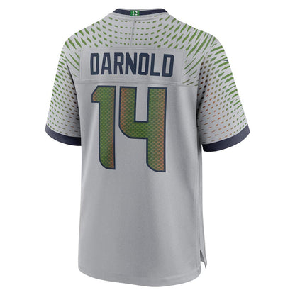 S.Seahawks #14 Sam Darnold 2025 Rivalries Collection Game Jersey-CustomName - Wolf Gray Stitched American Football Jersey-CustomName