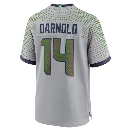 S.Seahawks #14 Sam Darnold 2025 Rivalries Collection Game Jersey-CustomName - Wolf Gray Stitched American Football Jersey-CustomName