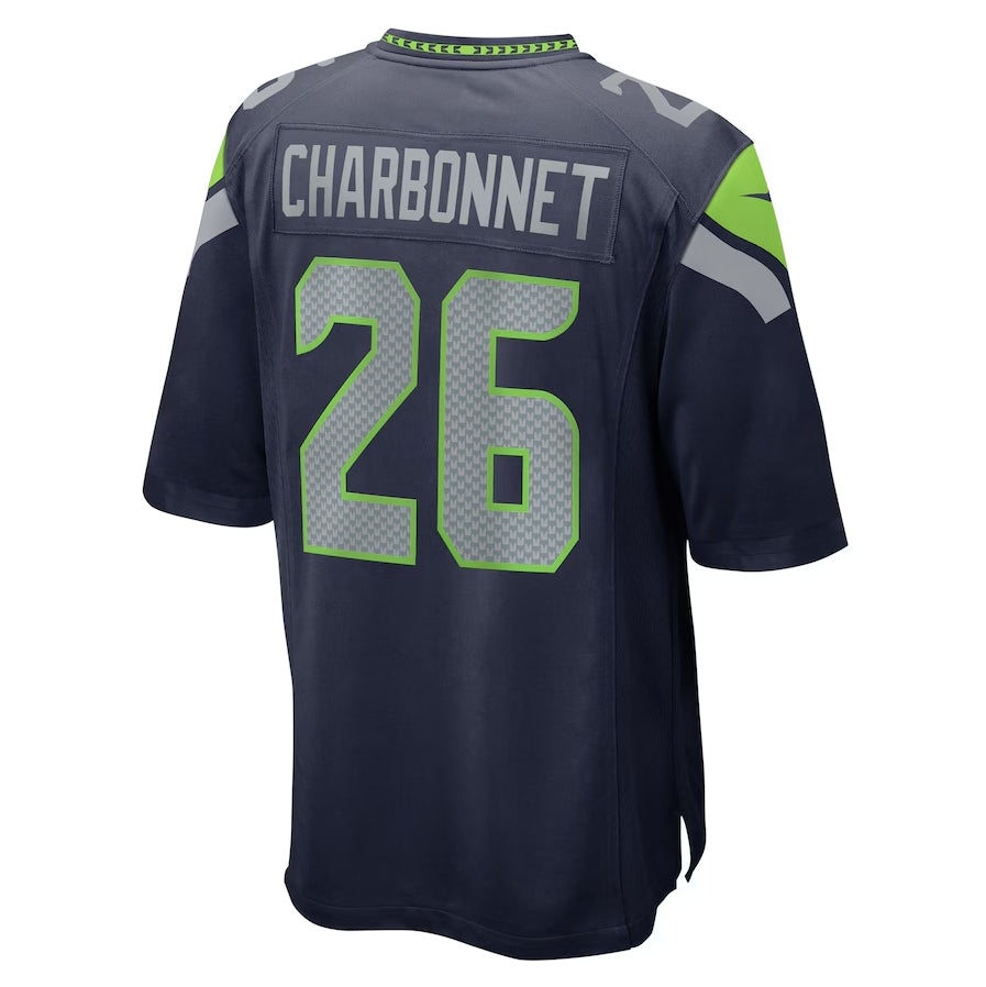 S.Seahawks #26 Zach Charbonnet College Navy Game Stitched American Football Jerseys