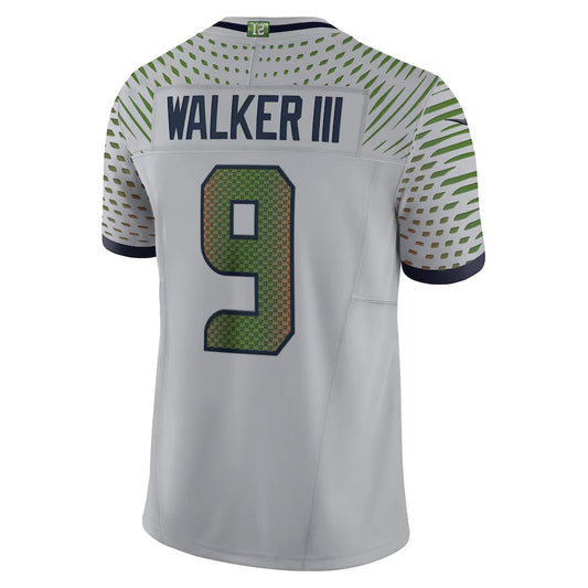S.Seahawks #9 Kenneth Walker III 2025 Rivalries Collection Limited Jersey-CustomName - Wolf Gray Stitched American Football Jersey-CustomName