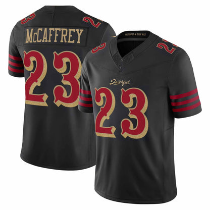 SF.49ers #23 Christian McCaffrey 2025 Rivalries Vapor Limited Jersey-CustomName - All Stitched American Football Jersey-CustomName